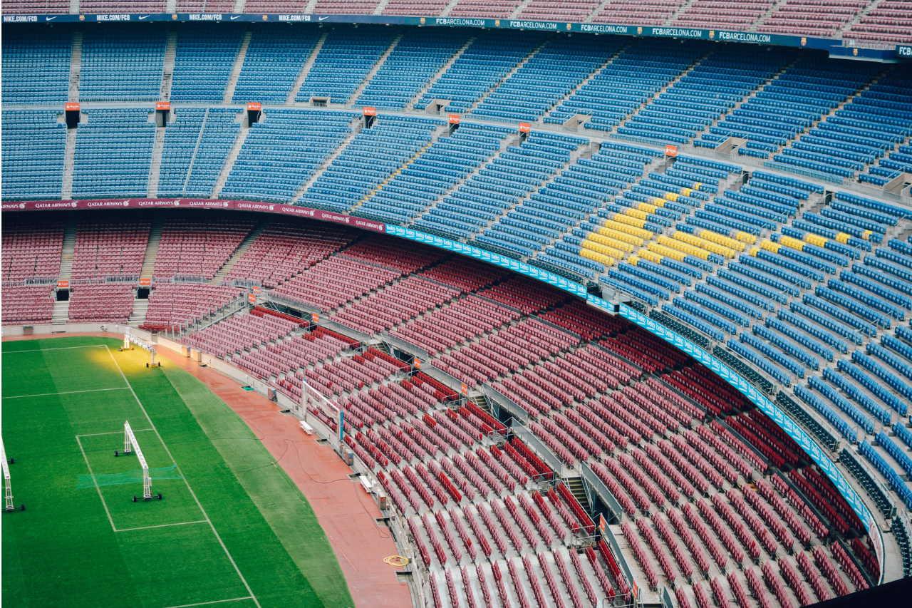Nike brand logo at stadium